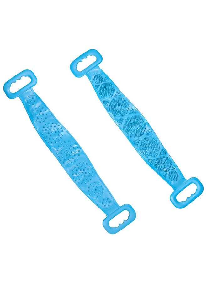 Doville Silicone Back Scrubber Silicone Body Scrubber 23.6 Inches Long Scrubby Buddy Bath Body Brush Exfoliating Body Scrubber with Handle for Men Women Shower Blue - Image 1