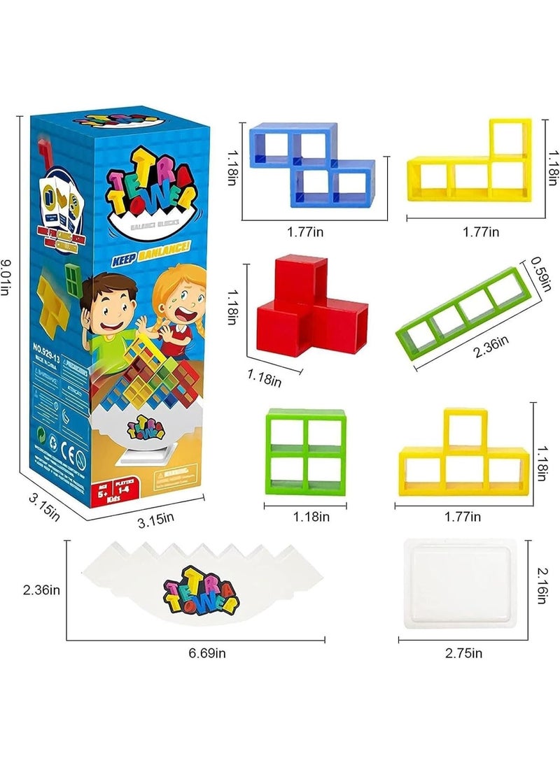 Stacking Blocks Tetris Balance Game - Board Games for Kids & Adults Tetra Tower Balancing Stacking Toys Building Blocks Perfect for Family Games Parties Travel - Image 2