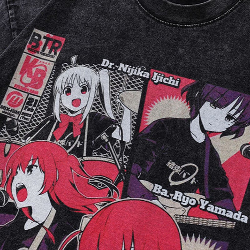 Tkpa Washed 230G Heavy Japanese Animation Printed Short Sleeve T-Shirt Men'S And Women'S Hip Hop Street Half Sleeve Tee-Shirt - Image 4
