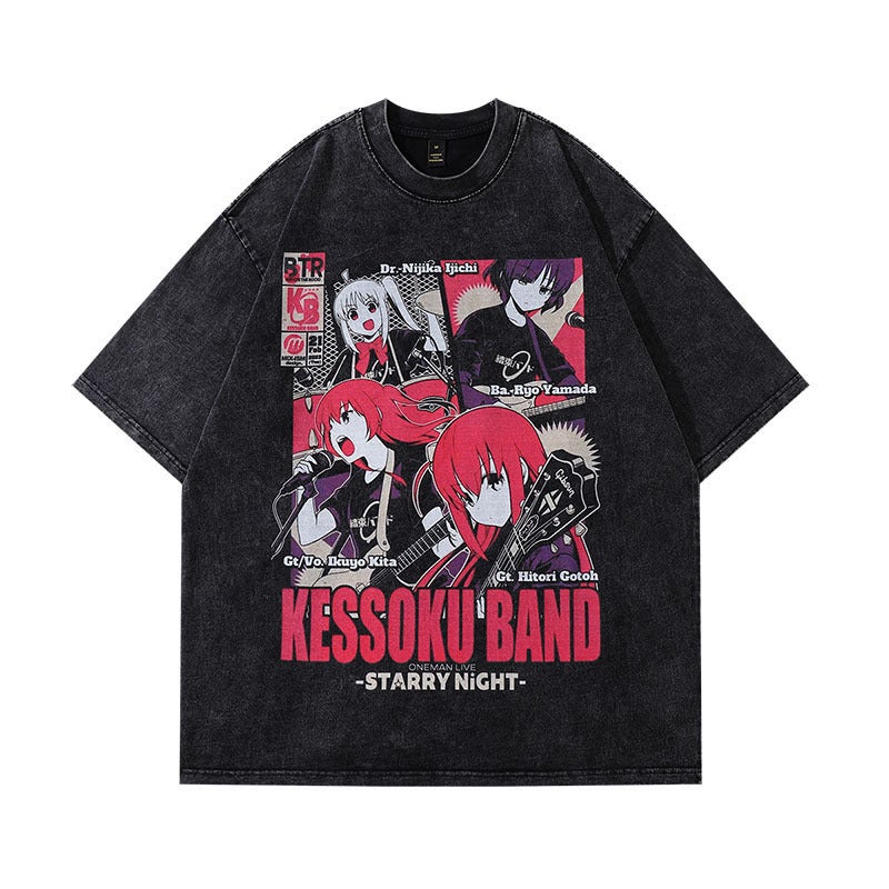 Tkpa Washed 230G Heavy Japanese Animation Printed Short Sleeve T-Shirt Men'S And Women'S Hip Hop Street Half Sleeve Tee-Shirt - Image 3