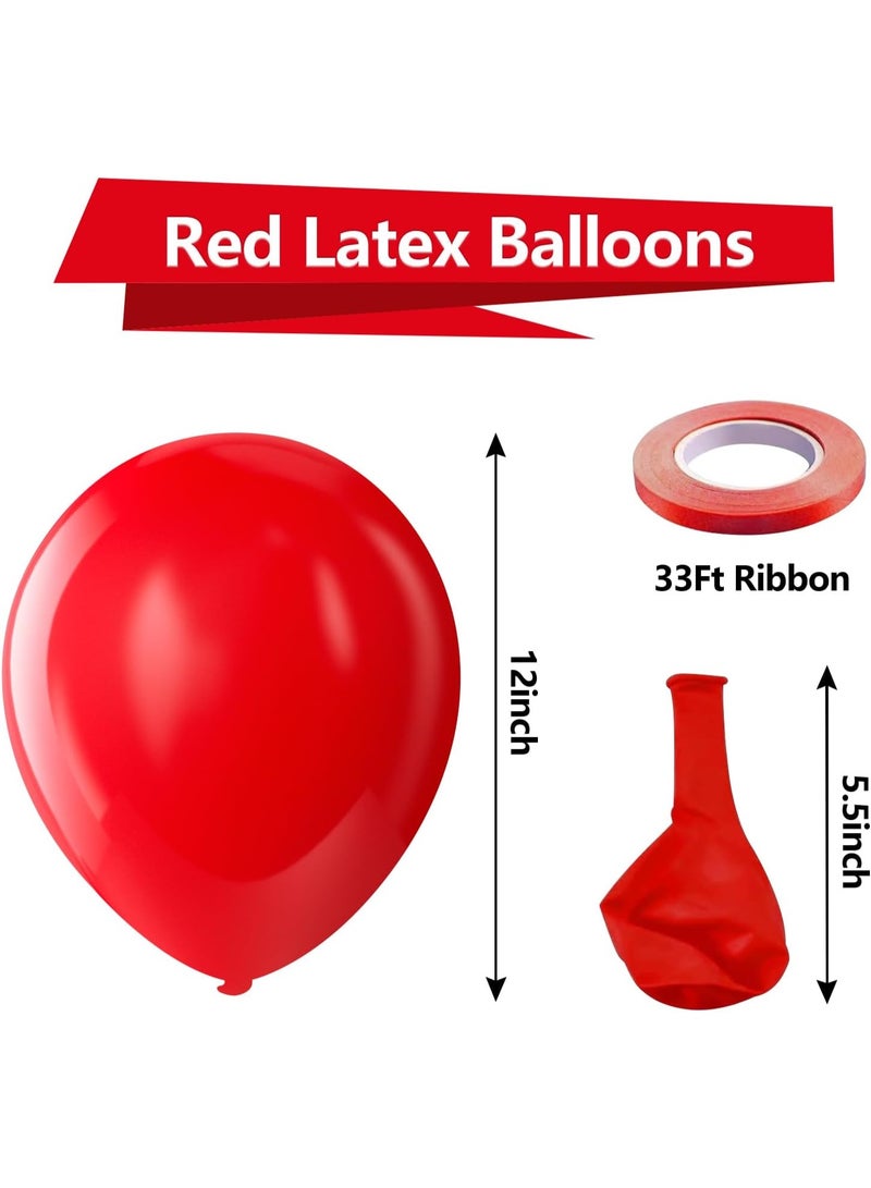 Red Balloons Latex Party Balloons – 100 Pack, 12 inch Round Helium Red Balloons for Wedding, Anniversary, Birthday, Valentine's, 4th of July, Independence Day, Memorial Day, Patriotic Party Decorations - Image 3