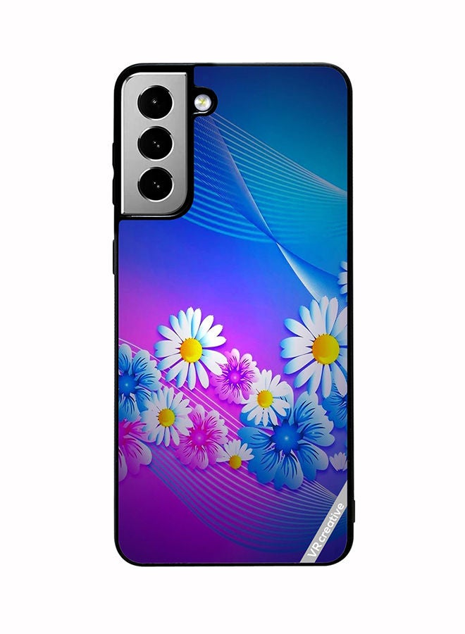 VR CREATIVE Protective Case Cover For Samsung Galaxy S21 FE 5G Flower Design Multicolour - Image 1