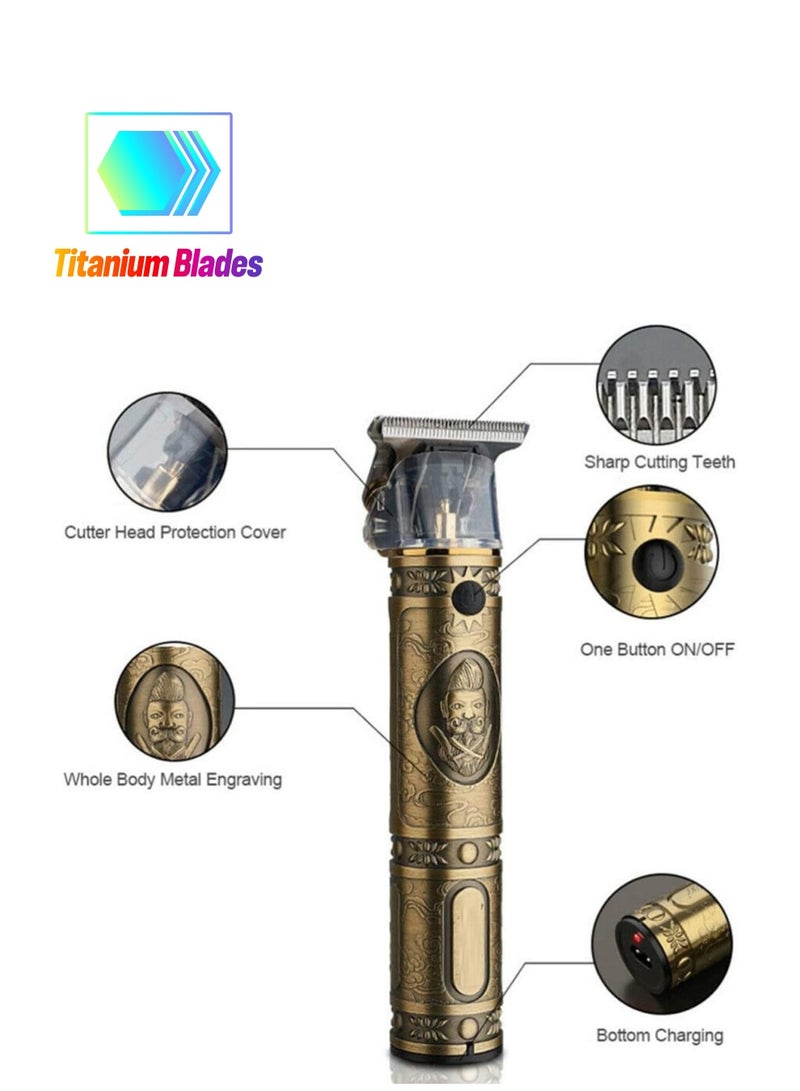 Upgraded Hair Trimmer Beard Clippers for Men Professional USB Electric Hair Clippers for Hair Cutting T Blade Gold Trimmer LED Display - Image 1