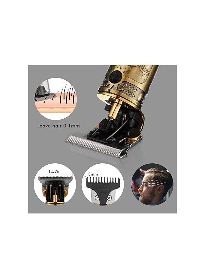 Upgraded Hair Trimmer Beard Clippers for Men Professional USB Electric Hair Clippers for Hair Cutting T Blade Gold Trimmer LED Display - Image 3