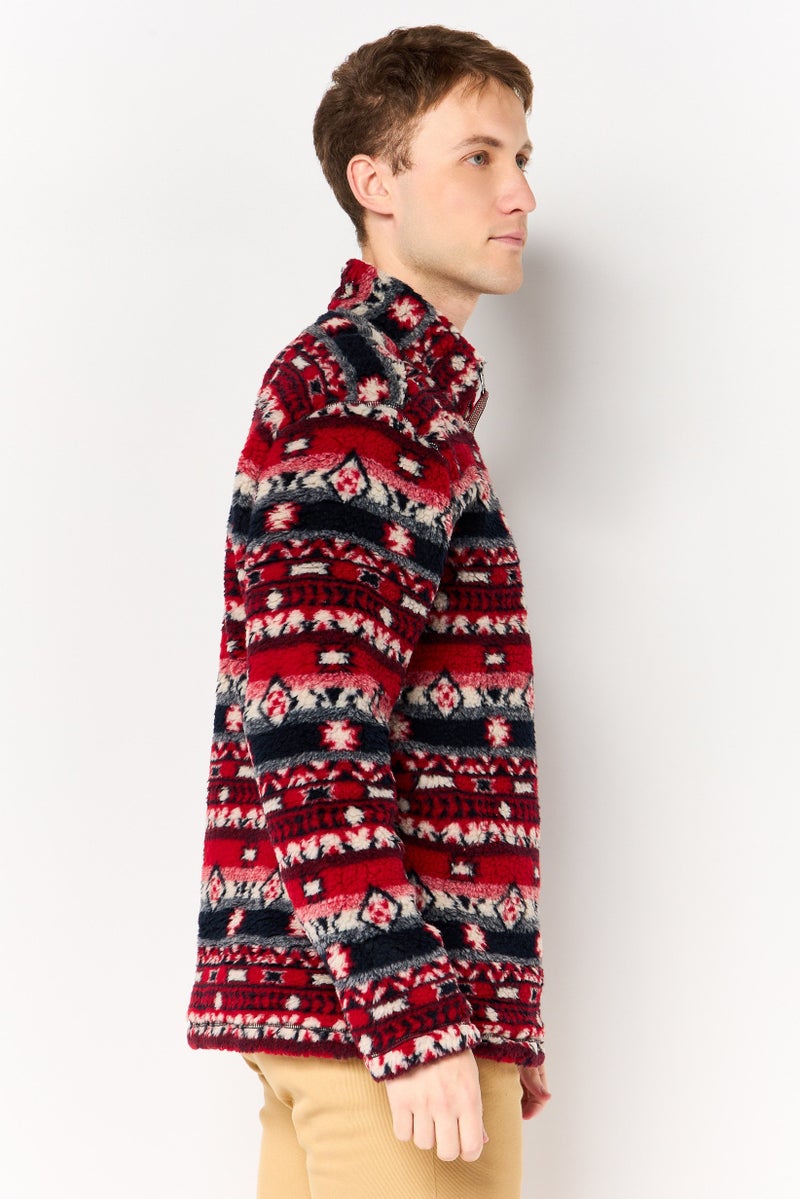 TRUE GRIT Men Mock Neck Allover Print Long Sleeves Sweatshirt, Mutlicolor - Image 3