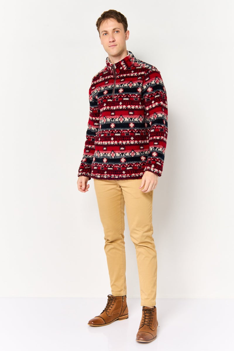 TRUE GRIT Men Mock Neck Allover Print Long Sleeves Sweatshirt, Mutlicolor - Image 2