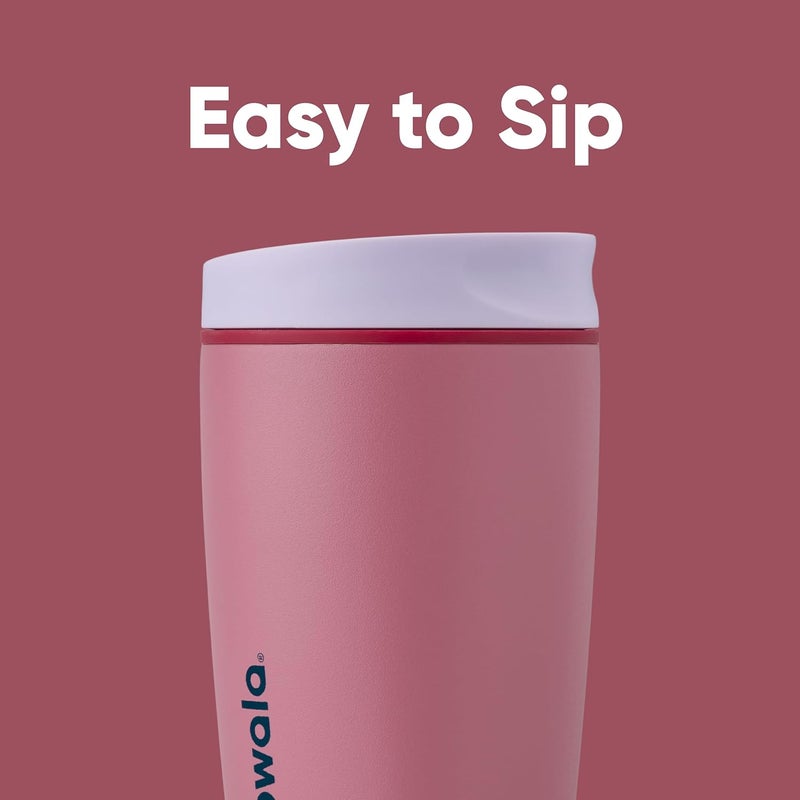 Owala SmoothSip Slider Insulated Stainless Steel Coffee Tumbler, Reusable Iced Coffee Cup, Hot Coffee Travel Mug, BPA Free 12 oz, Purple/Pink (Crochet Queen) - Image 2