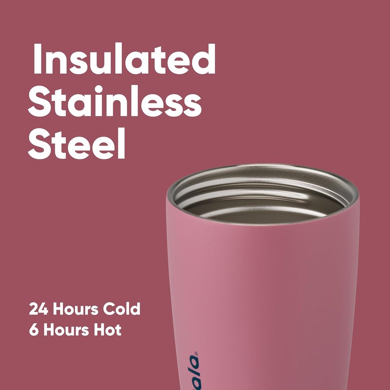 Owala SmoothSip Slider Insulated Stainless Steel Coffee Tumbler, Reusable Iced Coffee Cup, Hot Coffee Travel Mug, BPA Free 12 oz, Purple/Pink (Crochet Queen) - Image 4