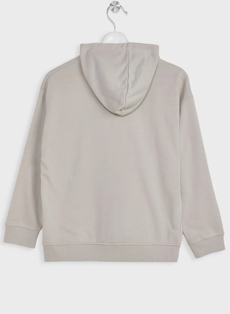 Ripples Boys Casual Printed Hoodie With Pocket