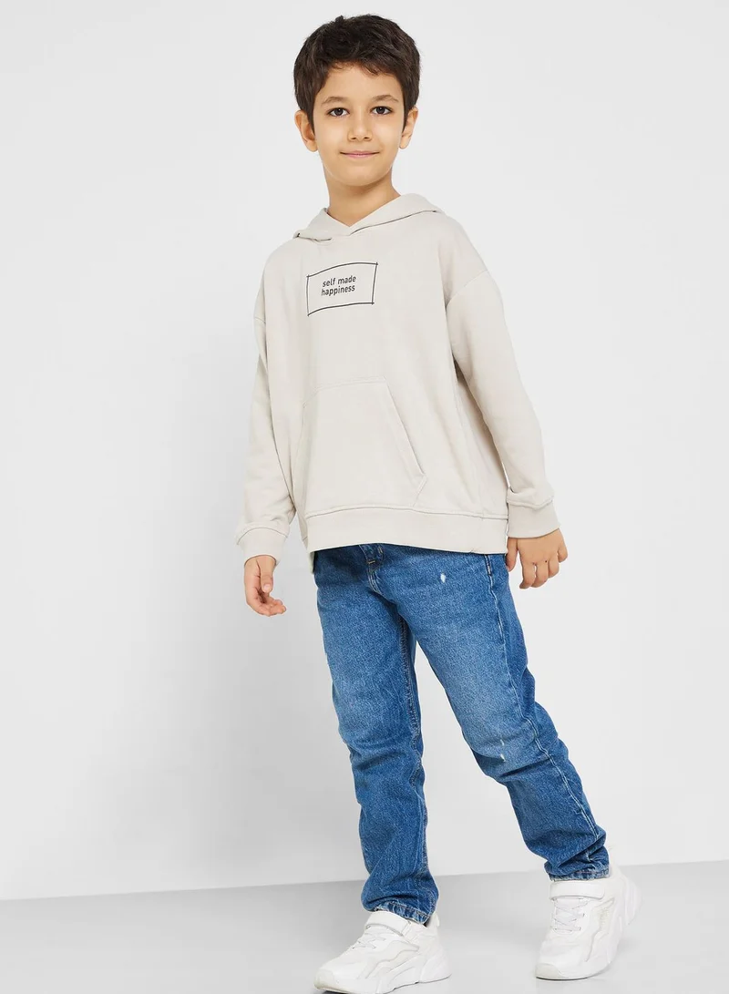 Ripples Boys Casual Printed Hoodie With Pocket