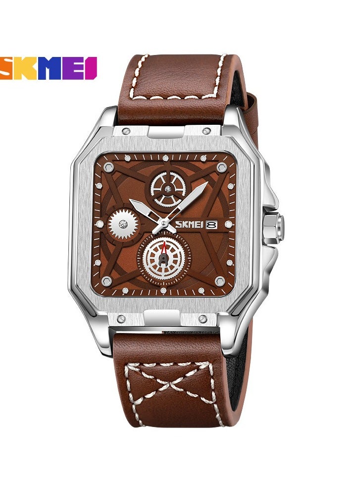 SKMEI SKMEI moment beauty classic square date business men's quartz watch belt fluorescent fashion men's watch 