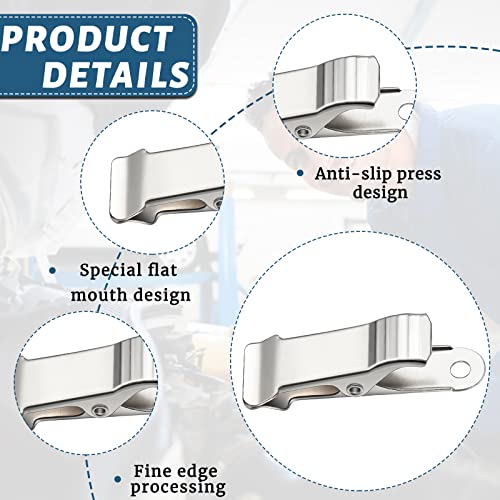 Shimeyao 6 Pcs Metal Mini Clamps Mini Spring Clamp Crocodile Alligator Clips 1/2 Inch Wide for Work, Smooth Jaw, 5/16 Inch Capacity (Silver) - Image 3