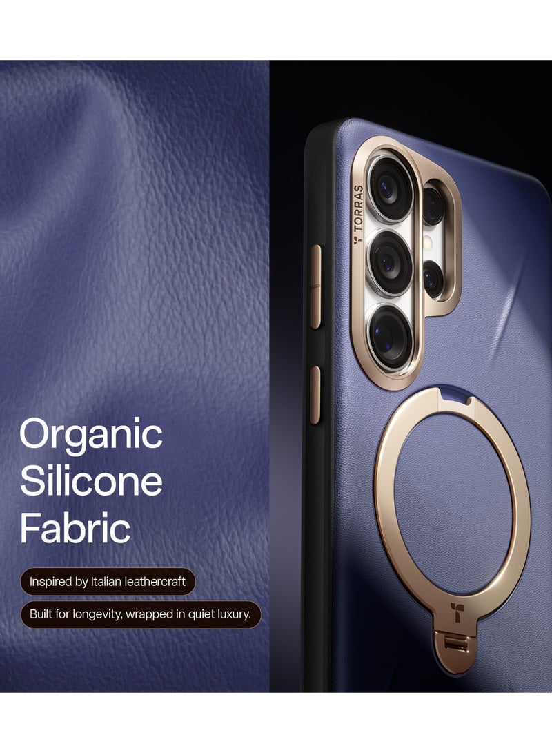 Ostand Q3  VegSkin Spin Series Case for Samsung Galaxy S26 Ultra, Leather, 360 Magnetic Stand, Fit for MagSafe, Premium Organic Silicone Leather Case, Dark Purple - Image 5