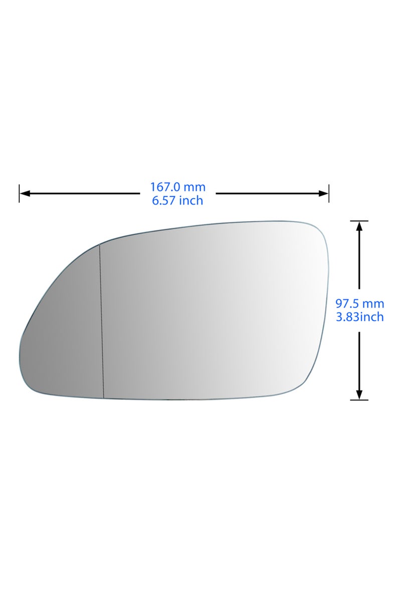 erorex Front Left Side Wing Mirror Glass Heated Convex Upper For VW Polo MK4 9N 2005-09 - Image 2