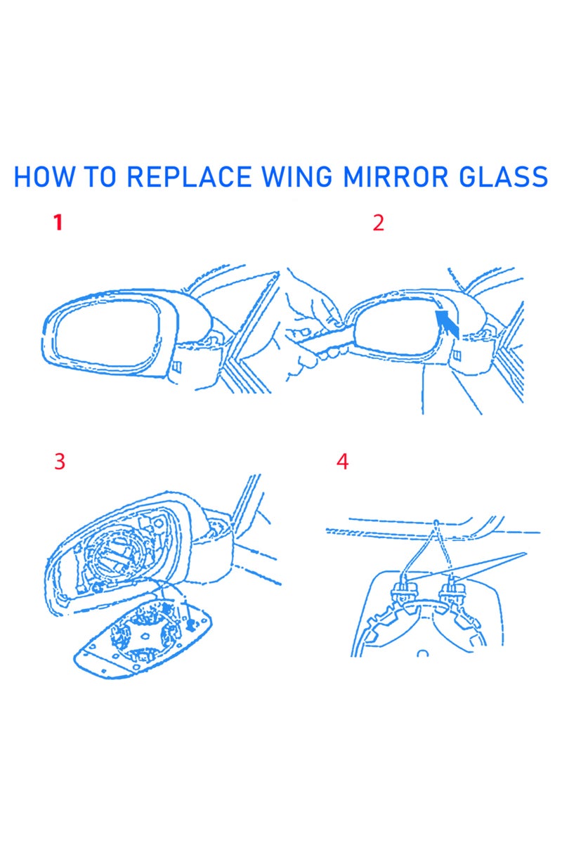 erorex Front Left Side Wing Mirror Glass Heated Convex Upper For VW Polo MK4 9N 2005-09 - Image 4