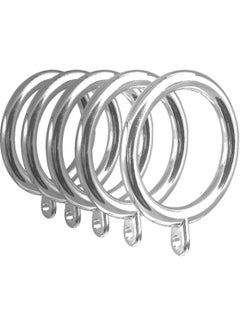 AL WADI FURNITURE Al Wadi Furniture Heavy Quality Plastic Curtain Rings, Standard Size 3.5 cm Diameter for Any 2.5 cm Curtain Rod/Pipe, Provision to Insert a Hook at The end of The Ring, Colour Silver Glossy, 20 Pieces  - Image 2