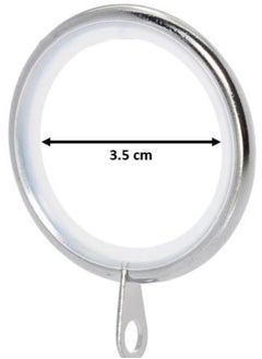 AL WADI FURNITURE Al Wadi Furniture Heavy Quality Plastic Curtain Rings, Standard Size 3.5 cm Diameter for Any 2.5 cm Curtain Rod/Pipe, Provision to Insert a Hook at The end of The Ring, Colour Silver Glossy, 20 Pieces  - Image 3