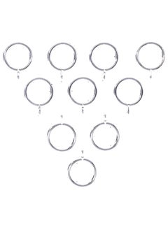 AL WADI FURNITURE Al Wadi Furniture Heavy Quality Plastic Curtain Rings, Standard Size 3.5 cm Diameter for Any 2.5 cm Curtain Rod/Pipe, Provision to Insert a Hook at The end of The Ring, Colour Silver Glossy, 20 Pieces  - Image 4