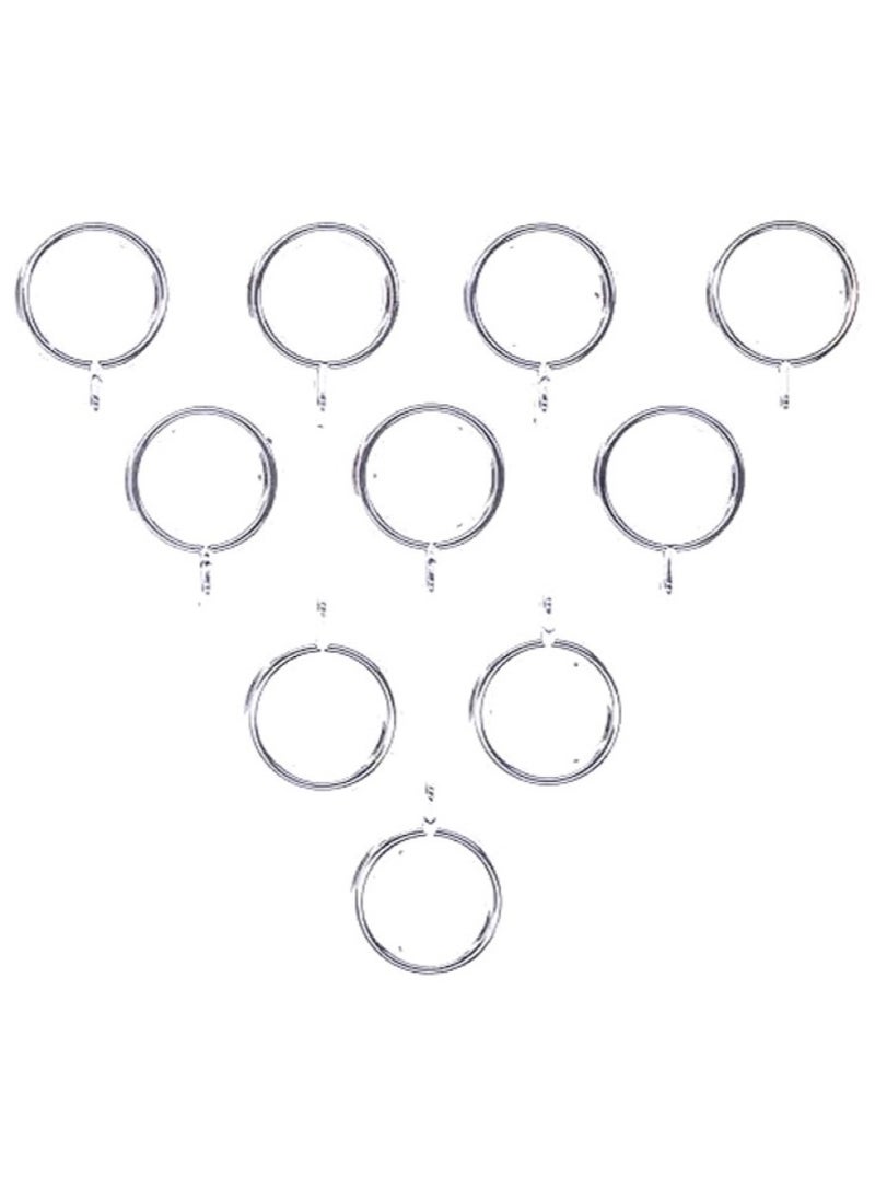 AL WADI FURNITURE Al Wadi Furniture Heavy Quality Plastic Curtain Rings, Standard Size 3.5 cm Diameter for Any 2.5 cm Curtain Rod/Pipe, Provision to Insert a Hook at The end of The Ring, Colour Silver Glossy, 20 Pieces  - Image 4