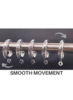 AL WADI FURNITURE Al Wadi Furniture Heavy Quality Plastic Curtain Rings, Standard Size 3.5 cm Diameter for Any 2.5 cm Curtain Rod/Pipe, Provision to Insert a Hook at The end of The Ring, Colour Silver Glossy, 20 Pieces  - Image 5