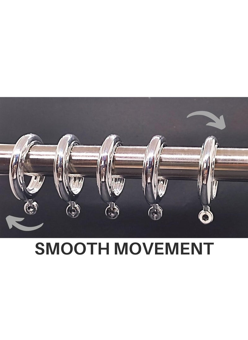 AL WADI FURNITURE Al Wadi Furniture Heavy Quality Plastic Curtain Rings, Standard Size 3.5 cm Diameter for Any 2.5 cm Curtain Rod/Pipe, Provision to Insert a Hook at The end of The Ring, Colour Silver Glossy, 20 Pieces  - Image 5