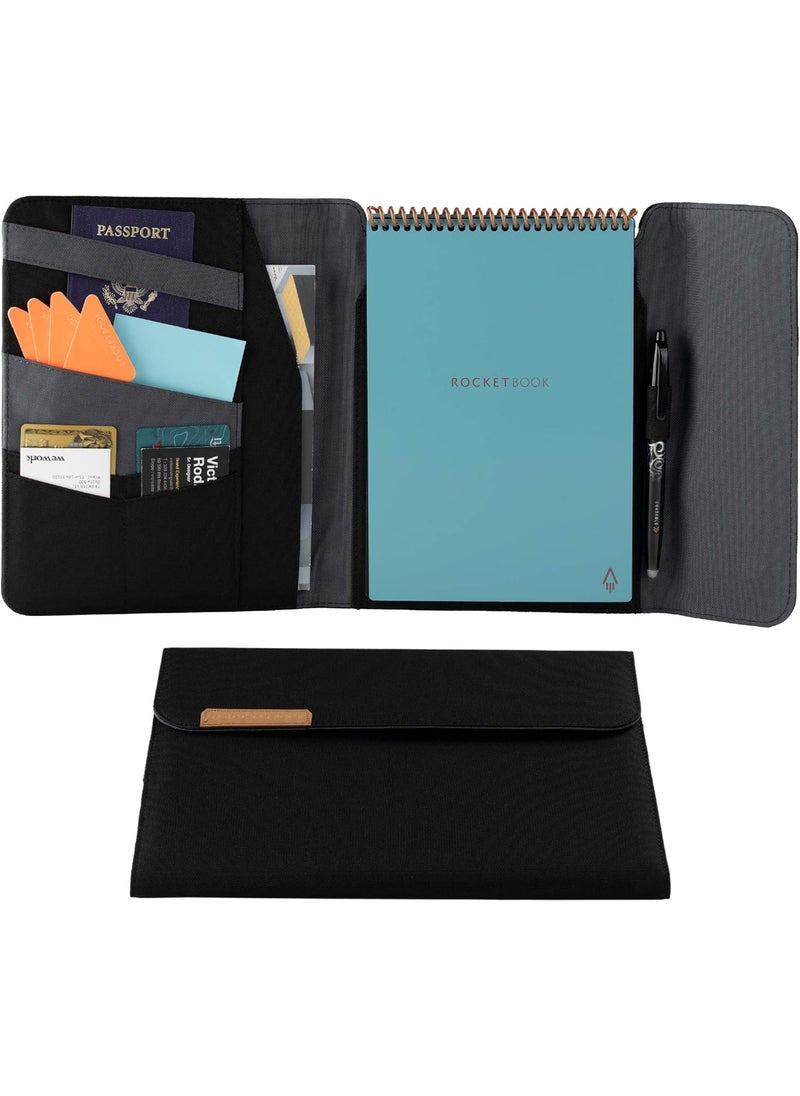 Rocketbook Rocketbook Flip Capsule Folio Cover  100 Recyclable Cover with Pen Holder Magnetic Clasp  Inner Storage  Black Letter Size 85 x 11 CAPFLPLCGN  - Image 1