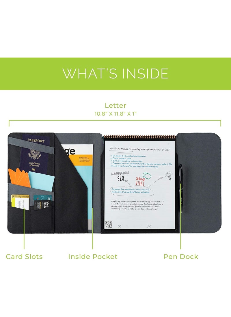 Rocketbook Rocketbook Flip Capsule Folio Cover  100 Recyclable Cover with Pen Holder Magnetic Clasp  Inner Storage  Black Letter Size 85 x 11 CAPFLPLCGN  - Image 3