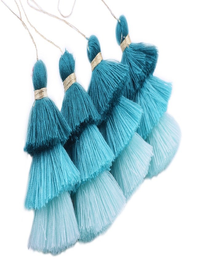KONMAY 4pcs Tri-Layered Tassels with Hanging Loop for Jewelry Making, Clothing 4pcs KMTS004TL - Image 2