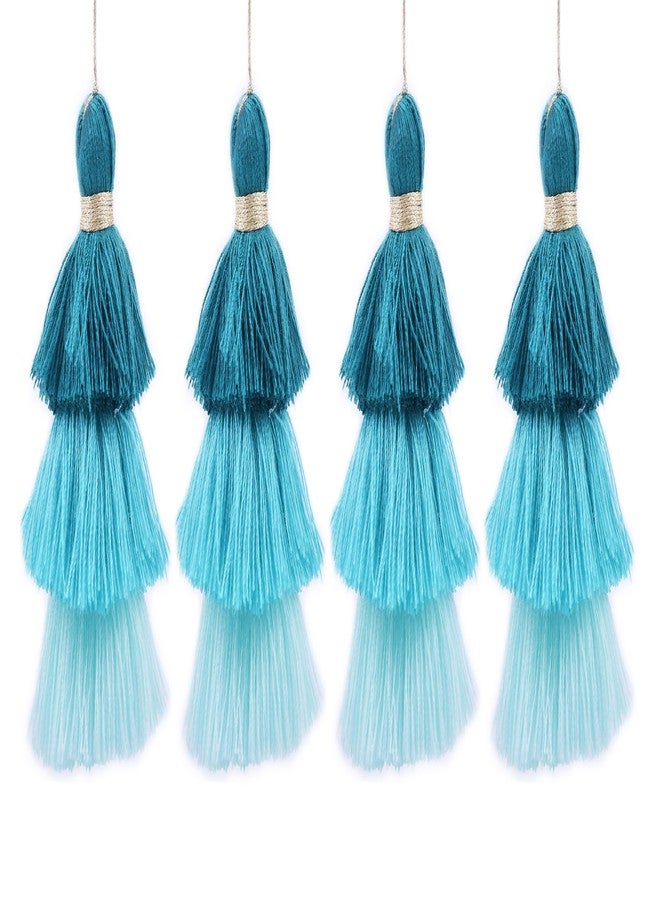 KONMAY 4pcs Tri-Layered Tassels with Hanging Loop for Jewelry Making, Clothing 4pcs KMTS004TL - Image 1
