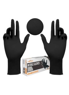 Zalcoon Zalcoon Nitrile Exam Disposable Gloves, Black, Powder Free, Latex Free, Best for Restaurant, Saloon, Kitchen, Cleaning, Food Prep (1 Pack x 100 Pieces)  - Image 1