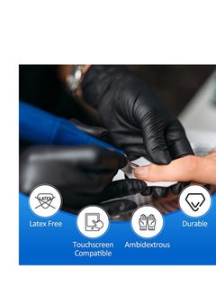 Zalcoon Zalcoon Nitrile Exam Disposable Gloves, Black, Powder Free, Latex Free, Best for Restaurant, Saloon, Kitchen, Cleaning, Food Prep (1 Pack x 100 Pieces)  - Image 4