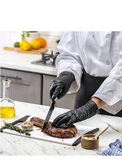 Zalcoon Zalcoon Nitrile Exam Disposable Gloves, Black, Powder Free, Latex Free, Best for Restaurant, Saloon, Kitchen, Cleaning, Food Prep (1 Pack x 100 Pieces)  - Image 5