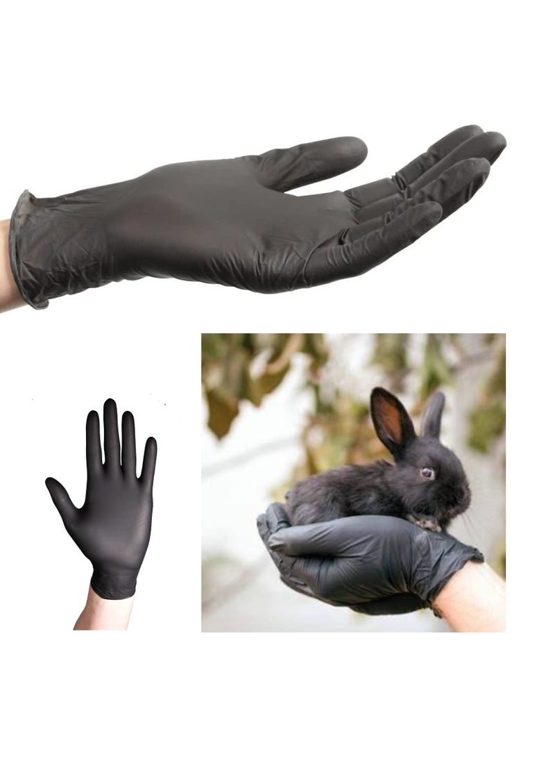 Zalcoon - Zalcoon Nitrile Exam Disposable Gloves, Black, Powder Free, Latex Free, Best for Restaurant, Saloon, Kitchen, Cleaning, Food Prep (1 Pack x 100 Pieces) - Image 1