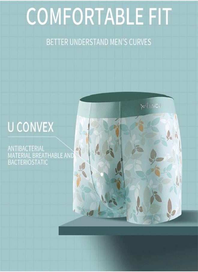 MIIOW - 3Pcs Fashion Print Men Underwear Refreshing Antibacterial Boxer Underpants Recycled Fiber U Pouch Boxershorts Man Panties - Image 1