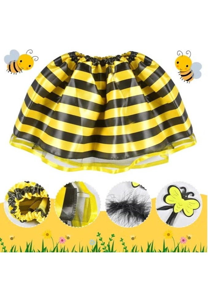 4 Piece Bee Costume with Wings, Headband, Skirt and Wand Skirt Costume  - Image 5