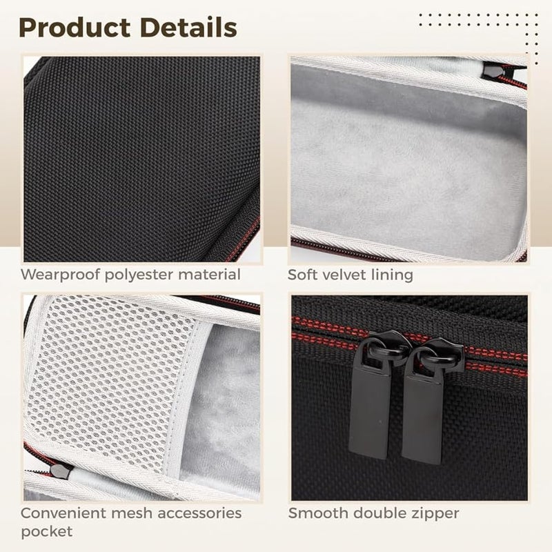 Black Hard Carrying Case For Zoom H6 H4N Pro With Mesh Pocket For Accessories - Image 5