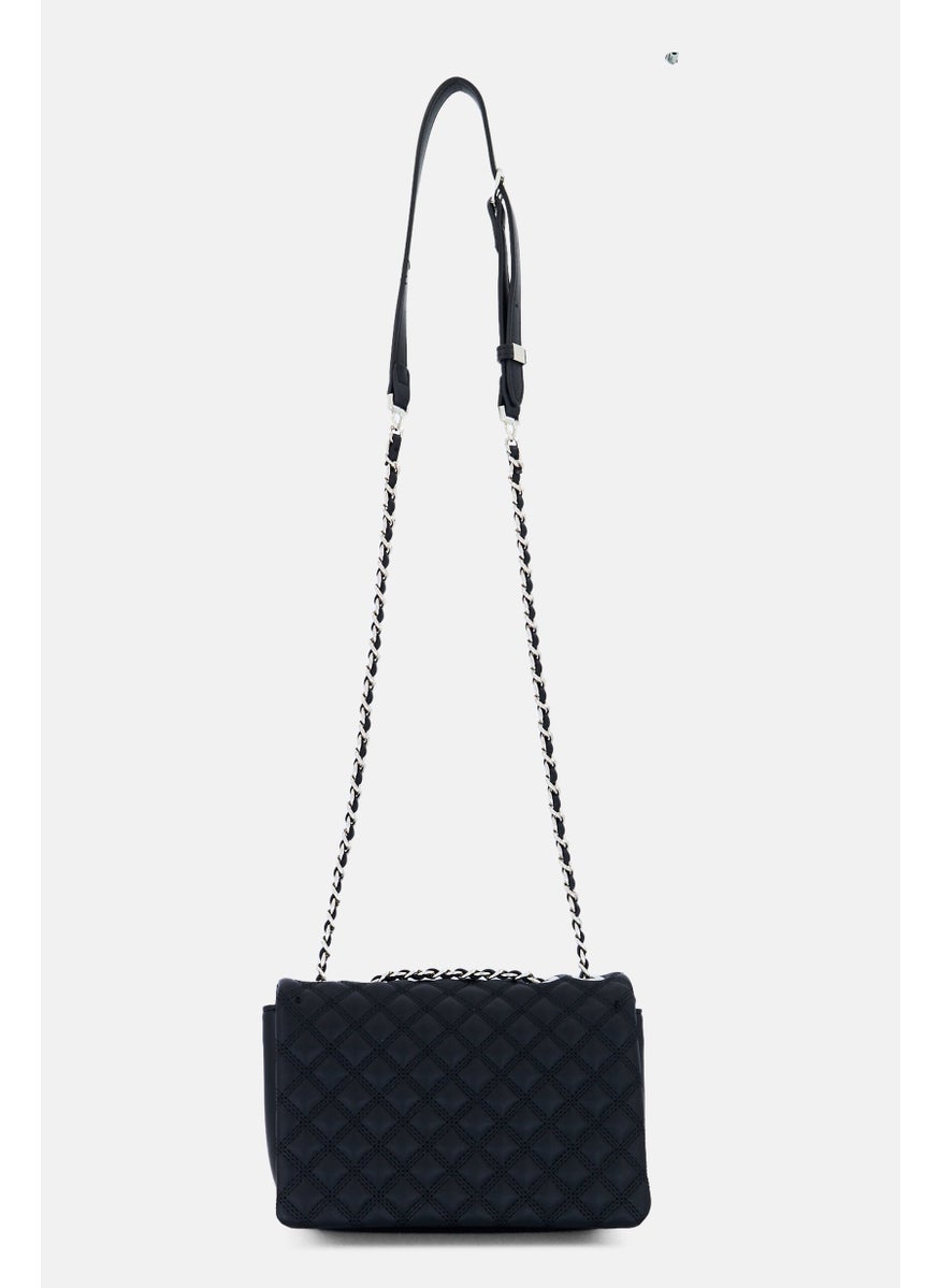 SISLEY Women Brand Logo Shoulder Bag, Black  - Image 2