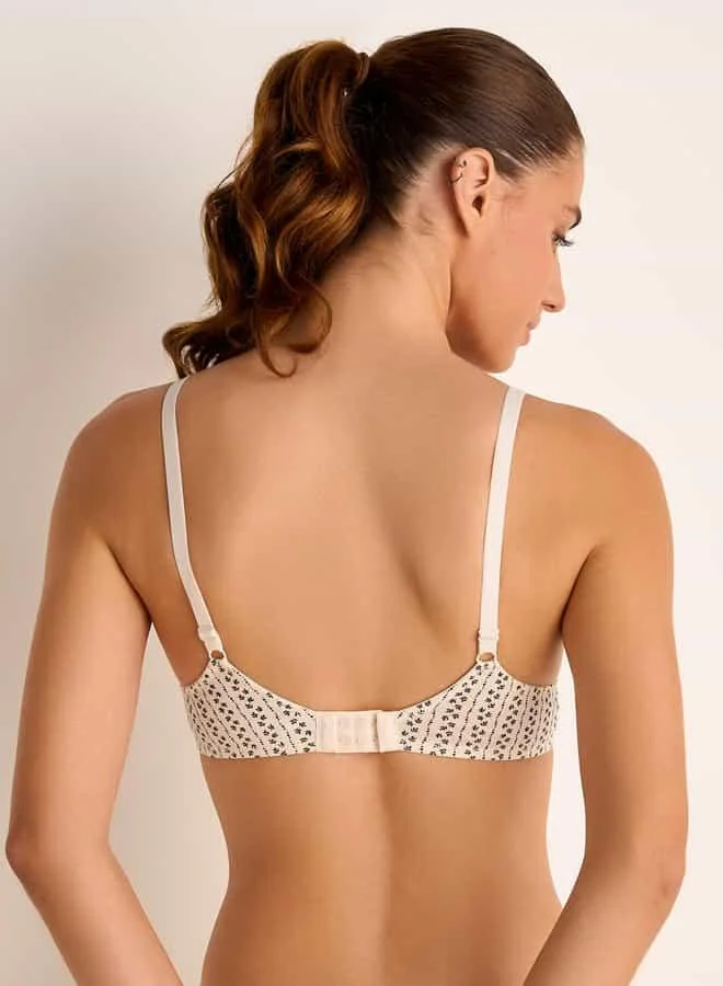 Splash FAV Printed Padded Wired Support Bra with Hook and Eye Closure