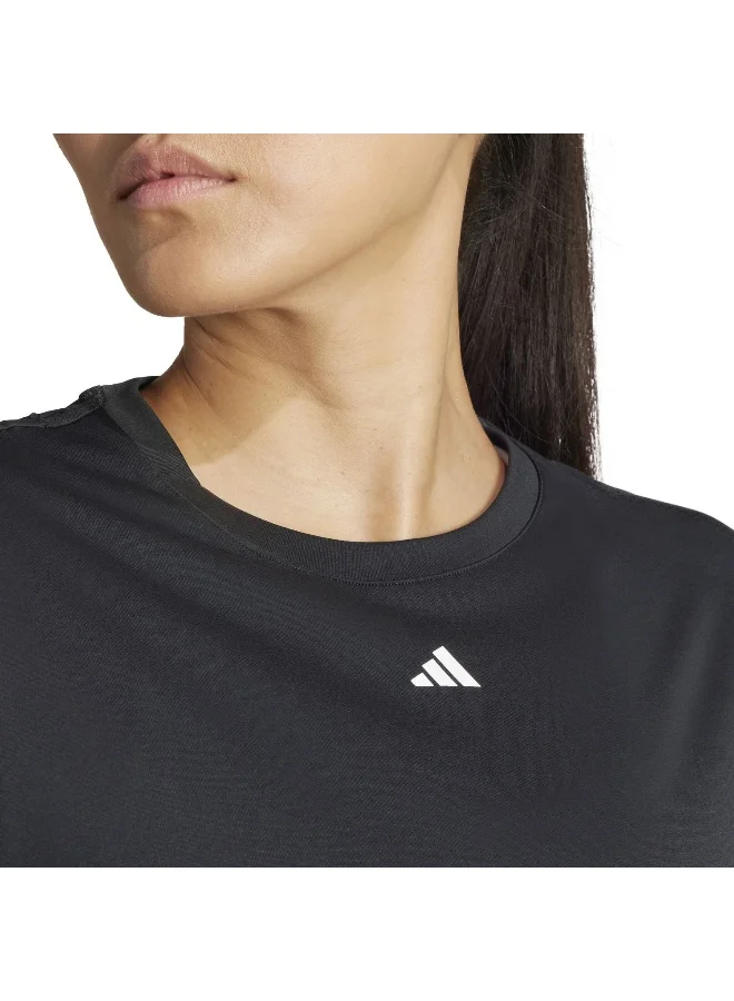adidas تيشيرت تدريب أسود Wtr D4T T للنساء مقاس XS
