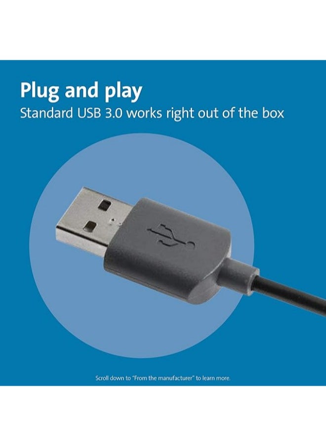 فأرة USB 3.0 سلكية - فأرة سطح مكتب USB بصرية سلكية، تصميم مناسب لليدين مع عجلة تمرير - K72356EU