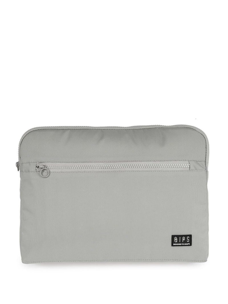 QIPS 14-Inch Laptop Sleeve – Slim PU-Coated Water-Resistant Case with Foam Padding & Front Pocket – Fits MacBook, Dell, Lenovo, HP – Lightweight Sleeve for Work, School & Travel (Light Grey) - Image 1