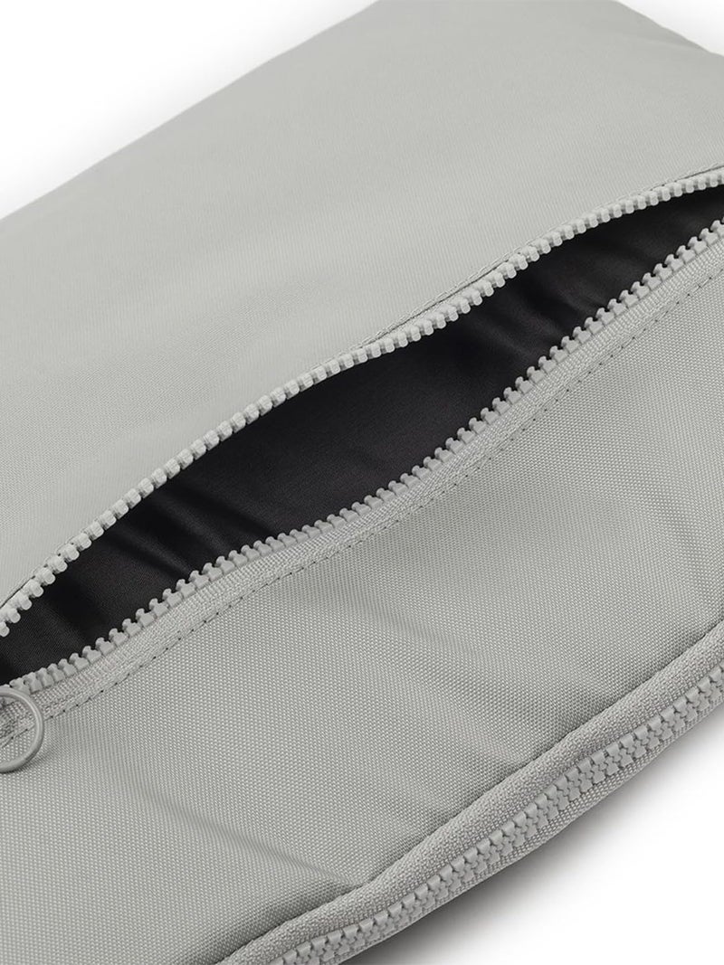QIPS 14-Inch Laptop Sleeve – Slim PU-Coated Water-Resistant Case with Foam Padding & Front Pocket – Fits MacBook, Dell, Lenovo, HP – Lightweight Sleeve for Work, School & Travel (Light Grey) - Image 4
