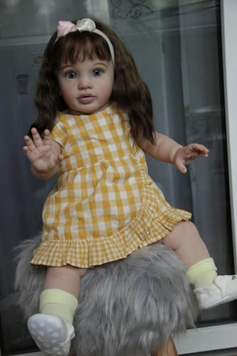 KOKOMANDY Big Reborn Toddler Dolls 26 inch Reborn Doll Realistic Girl That Look Real Life Baby Dolls Soft Cloth Body Weighted Doll Rooted Brown Hair Cute Children Birthday Gifts - Image 1
