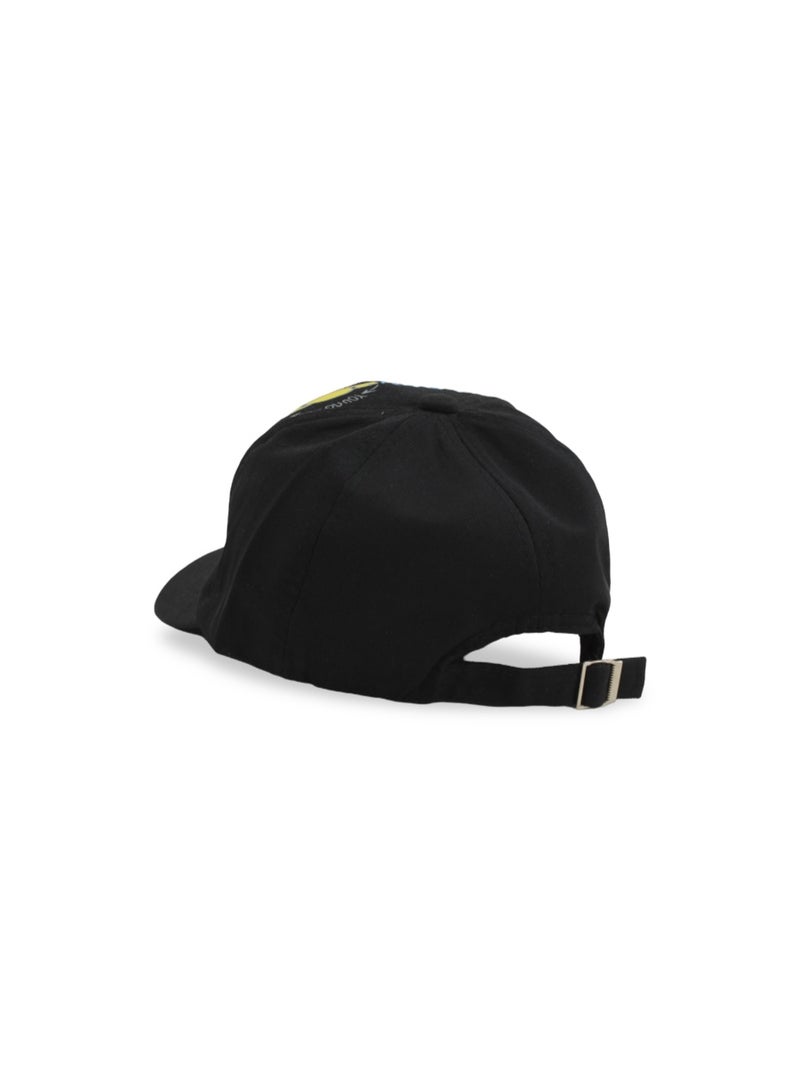 Fancy Unisex Cotton Cap –  Black with "Happy With Cute" Design - Image 2