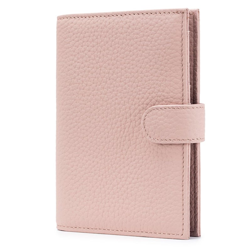 Karmiir RFID Passport Holder Travel Wallet for Women, Leather Passport Cover Wallet with Card Holders SIM Slots,Zippered Coins Pocket and Cash Slot Slim Compact Travel Wallet (Pink) - Image 1