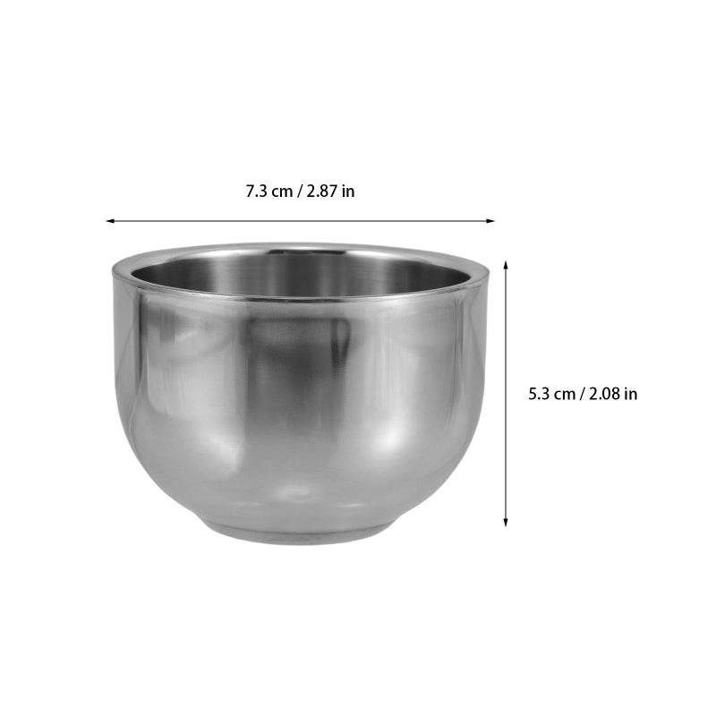 Stainless Steel Shaving Soap Mug Double Layer Travel Bowl Easy to Clean - Image 3