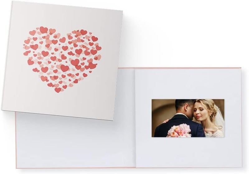 HEIRLOOM Video Book - 7" HD Screen for Custom Memory Gift - Wedding Birthday Anniversary Mother's Day - 1 Hour Video Photo Keepsake - USB Rechargeable - Hearts - Image 1
