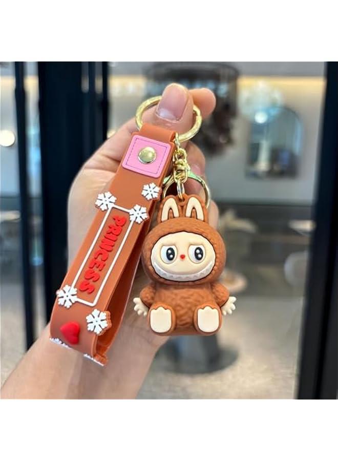 Arabest Cute Kawaii Rabbit Keychain,Cartoon Monsters Home Decoration,Silicone Key Ring Charms Accessories Gifts - Image 2