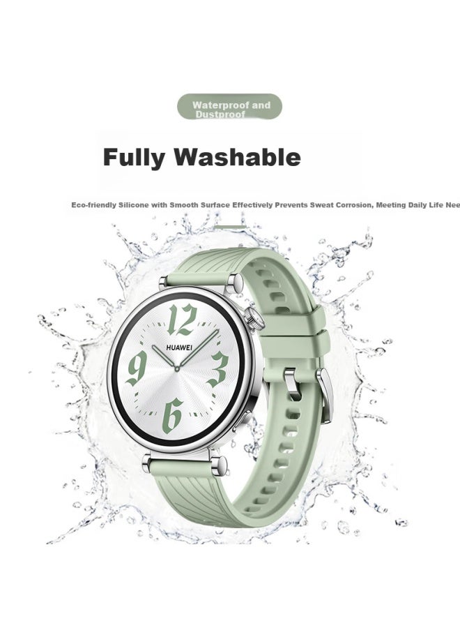 Wei Qiantu Weiqiantu Replacement Silicone Sport Watch Band For Huawei Gt6/gt5/gt4/pro, Waterproof And Sweatproof, Women's 41mm Dial Strap, White, 18mm Connector - Image 4
