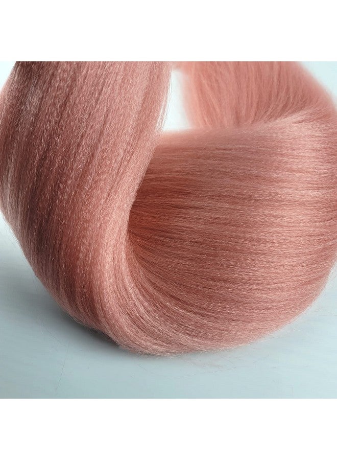 Leticia Rose Gold Pink Braiding Hair Pre Stretched Human Braiding Hair Kanekalon Braiding Hair 26Inch Pack Of 3 - Image 5